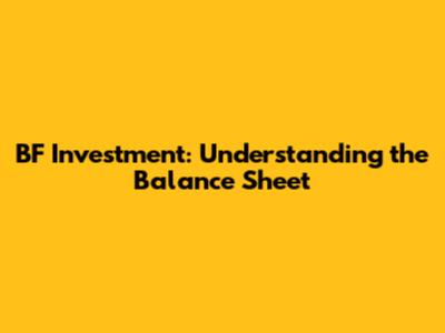BF Investment: Understanding the Balance Sheet