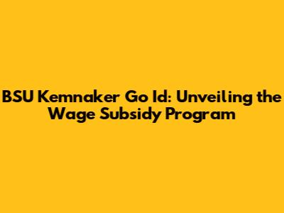 BSU Kemnaker Go Id: Unveiling the Wage Subsidy Program