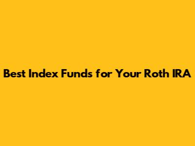 Best Index Funds for Your Roth IRA