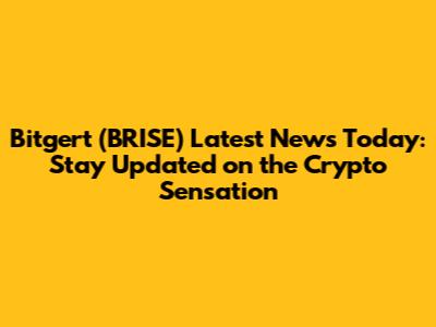 Bitgert (BRISE) Latest News Today: Stay Updated on the Crypto Sensation