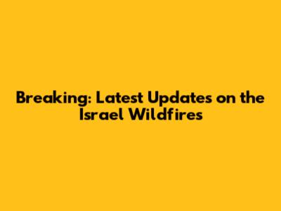 Breaking: Latest Updates on the Israel Wildfires