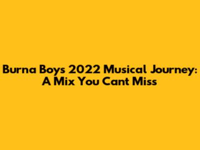 Burna Boy's 2022 Musical Journey: A Mix You Can't Miss
