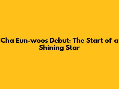 Cha Eun-woo's Debut: The Start of a Shining Star