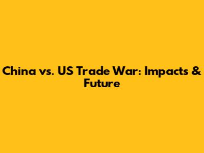 China vs. US Trade War: Impacts & Future