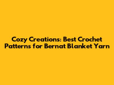 Cozy Creations: Best Crochet Patterns for Bernat Blanket Yarn