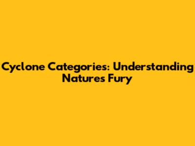Cyclone Categories: Understanding Nature's Fury