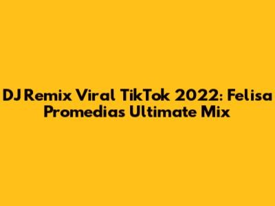 DJ Remix Viral TikTok 2022: Felisa Promedia's Ultimate Mix