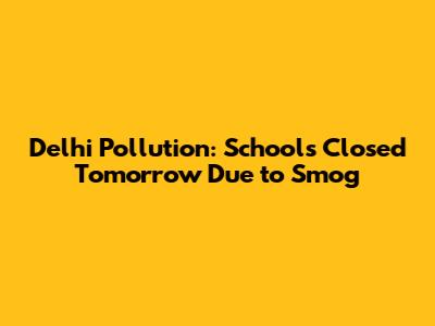 Delhi Pollution: Schools Closed Tomorrow Due to Smog