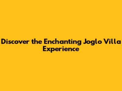 Discover the Enchanting Joglo Villa Experience