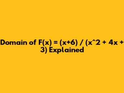 Domain of F(x) = (x+6) / (x^2 + 4x + 3) Explained