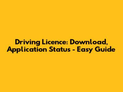 Driving Licence: Download, Application Status - Easy Guide