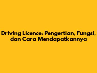 Driving Licence: Pengertian, Fungsi, dan Cara Mendapatkannya