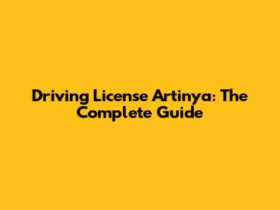 Driving License Artinya: The Complete Guide