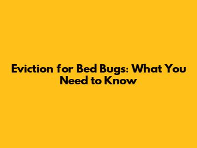 Eviction for Bed Bugs: What You Need to Know