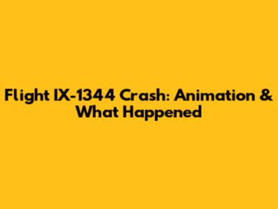 Flight IX-1344 Crash: Animation & What Happened
