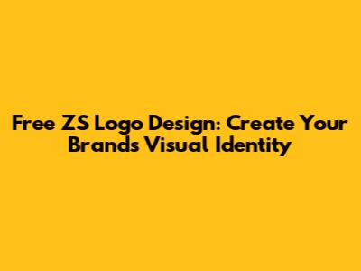 Free ZS Logo Design: Create Your Brand's Visual Identity