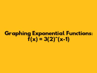 Graphing Exponential Functions: f(x) = 3(2)^(x-1)