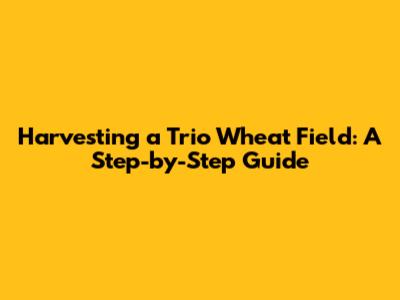 Harvesting a Trio Wheat Field: A Step-by-Step Guide