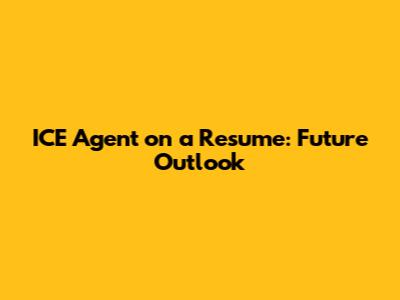 ICE Agent on a Resume: Future Outlook