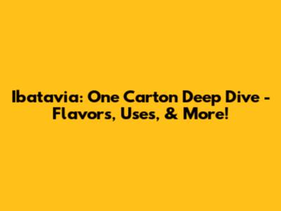 Ibatavia: One Carton Deep Dive - Flavors, Uses, & More!