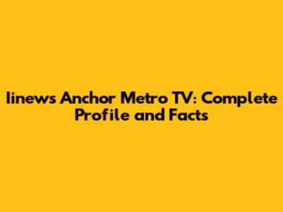 Iinews Anchor Metro TV: Complete Profile and Facts
