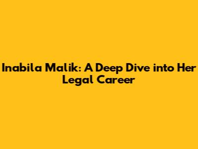 Inabila Malik: A Deep Dive into Her Legal Career