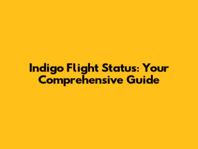 Indigo Flight Status: Your Comprehensive Guide