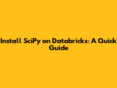 Install SciPy on Databricks: A Quick Guide
