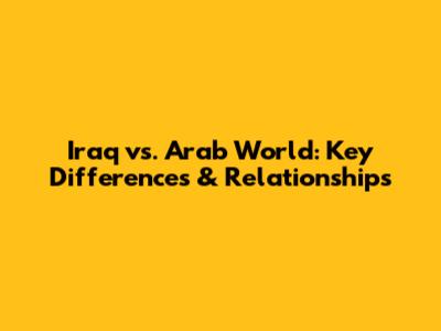 Iraq vs. Arab World: Key Differences & Relationships