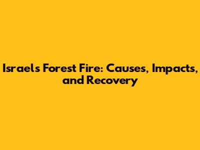 Israel's Forest Fire: Causes, Impacts, and Recovery