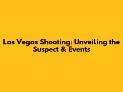 Las Vegas Shooting: Unveiling the Suspect & Events