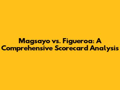 Magsayo vs. Figueroa: A Comprehensive Scorecard Analysis