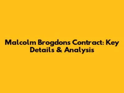 Malcolm Brogdon's Contract: Key Details & Analysis