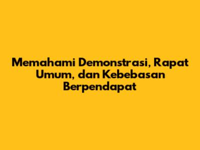 Memahami Demonstrasi, Rapat Umum, dan Kebebasan Berpendapat