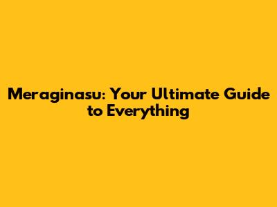 Meraginasu: Your Ultimate Guide to Everything