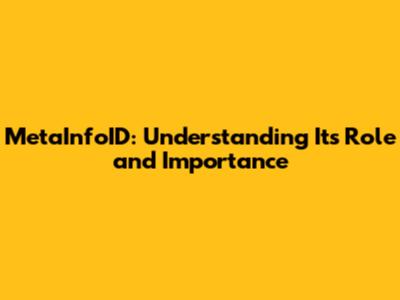 MetaInfoID: Understanding Its Role and Importance