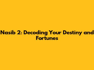 Nasib 2: Decoding Your Destiny and Fortunes