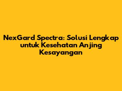NexGard Spectra: Solusi Lengkap untuk Kesehatan Anjing Kesayangan