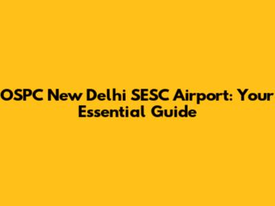 OSPC New Delhi SESC Airport: Your Essential Guide