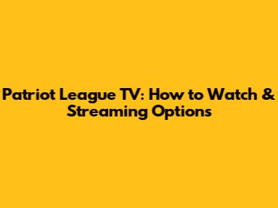 Patriot League TV: How to Watch & Streaming Options