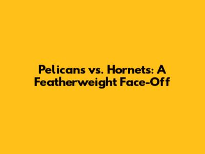 Pelicans vs. Hornets: A Featherweight Face-Off