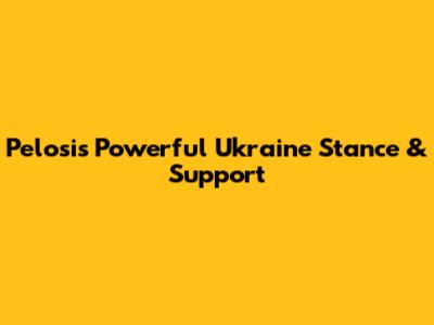 Pelosi's Powerful Ukraine Stance & Support