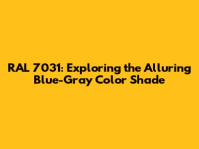 RAL 7031: Exploring the Alluring Blue-Gray Color Shade