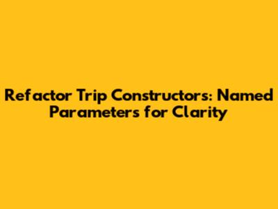 Refactor Trip Constructors: Named Parameters for Clarity