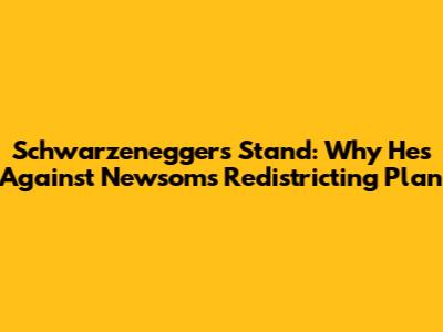Schwarzenegger's Stand: Why He's Against Newsom's Redistricting Plan
