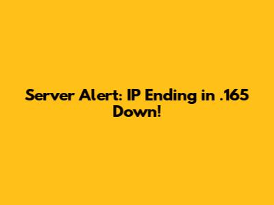 Server Alert: IP Ending in .165 Down!