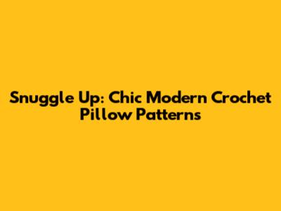 Snuggle Up: Chic Modern Crochet Pillow Patterns