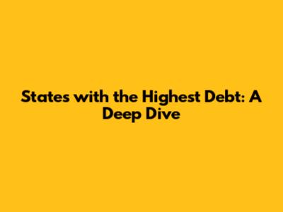 States with the Highest Debt: A Deep Dive