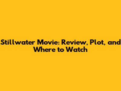 Stillwater Movie: Review, Plot, and Where to Watch