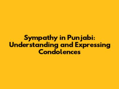 Sympathy in Punjabi: Understanding and Expressing Condolences